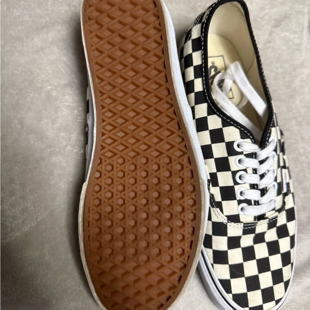 Vans "Golden Coast Authentic" Sneakers (Black/White Checkerboard) Skating Shoes - Picture 3 of 3